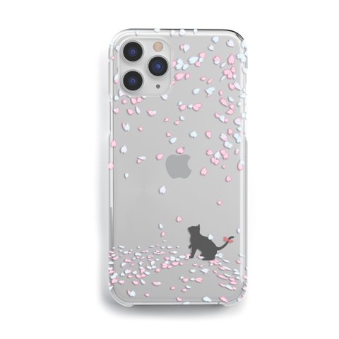 桜 drops　クリアケース iPhoneケース iPhoneXS iPhoneXR iPhone13 猫 桜 春