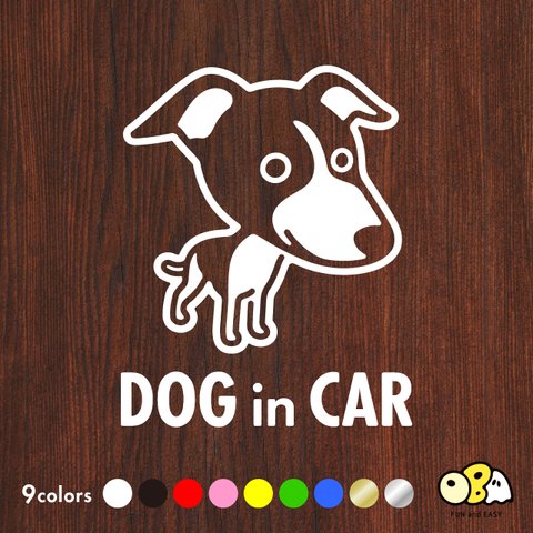 DOG IN CAR/イタリアン・グレーハウンドB カッティングステッカー KIDS IN CAR・BABY IN CAR・SAFETY DRIVE