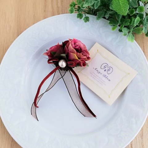 ティーローズ◇プチコサージュ ☆＊：アンティークピンク Tea rose ◇Petit corsage ☆＊: Antique pink