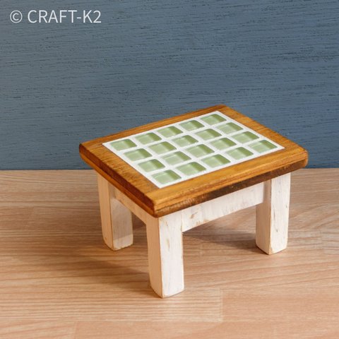 ミニチュア ガラスタイルテーブルS:Lグリーン