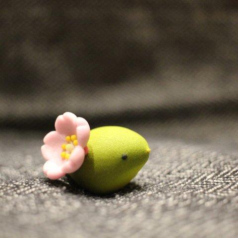 うぐいす 桜装備 置物 石膏製 桜に鶯 春告げ鳥 報春鳥