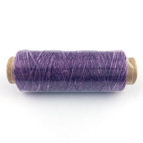 蝋引き糸 若紫色 50m 太さ1㎜ 平紐 ワックスコード レザークラフト 手縫い ロウ引き糸 選べるカラー 全42色【KAMON】＃2609