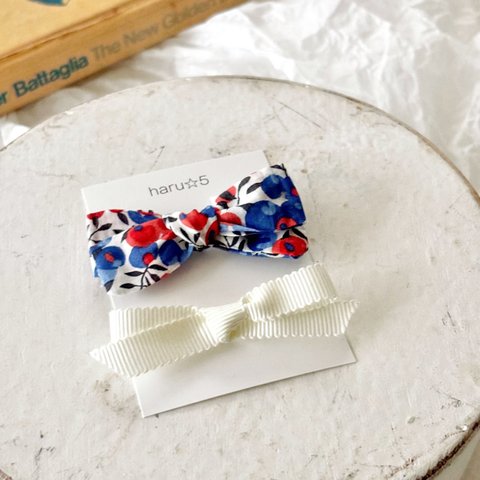 classical ribbon clip set  [baby&kids]＊ヘアゴムに無料変更可能