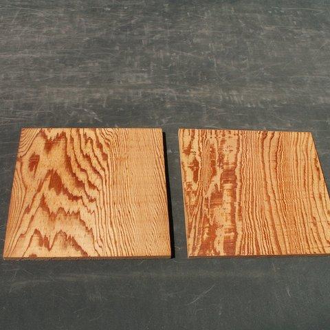 ●屋久杉　素材　１８ｃｍ角　厚さ７ｍｍ　２枚　独特な木目　世界遺産　Ｈ377