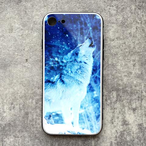 雪のオオカミのガラススマホケース 強化ガラス iphone12 iphone14 iphone15 iphone13 スマホケース 冬 オオカミ 雪 SE3 メンズ