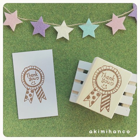 【送料無料♡】再販！ロゼット風Thank you♡はんこ