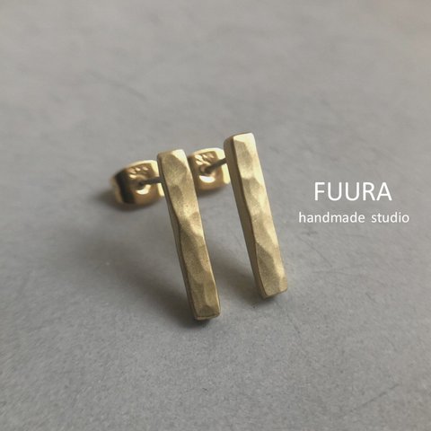 brass pierce koeda mini マット /真鍮/ピアス/槌目/シンプル/ハンドメイド