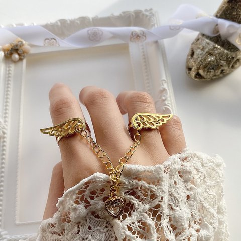  ｡.ʚWING RINGɞ .｡gold