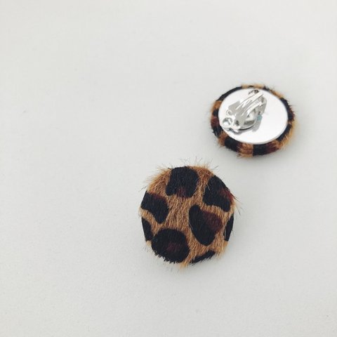 léopard イヤリング  ピアス  ノンホールピアス ハンドメイド アクセサリー ファッション  handmade simple シンプル  ナチュラル 