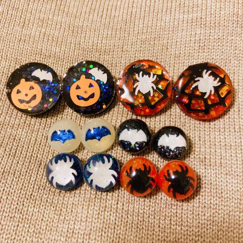 ハロウィンなレジンピアス