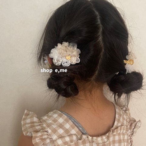 ふわふわくしゅくしゅ　ヘアクリップ