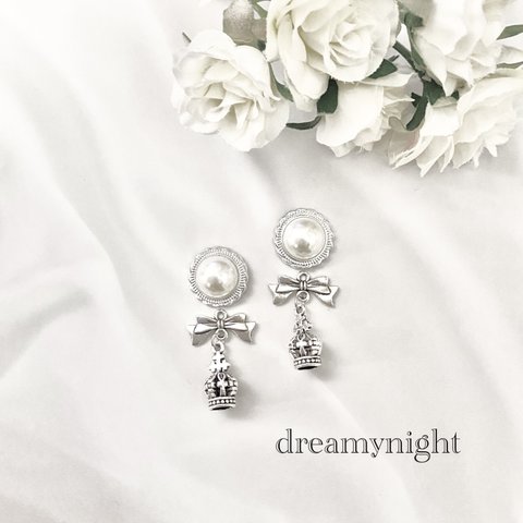 ❤︎white knight crown pierce/earring❤︎