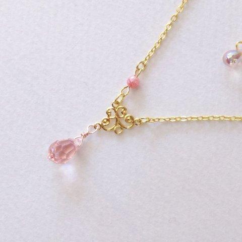 桜色シンプル ネックレス