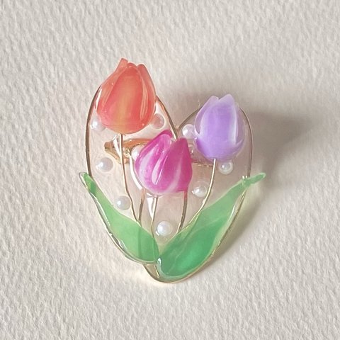 春色チューリップ🌷のブローチ