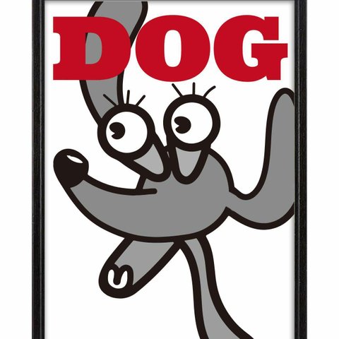 弾けて　犬　ポスター　A4 　アート　seiで検索　プレゼント 　たのしい　ポップ　犬   ｍ-426