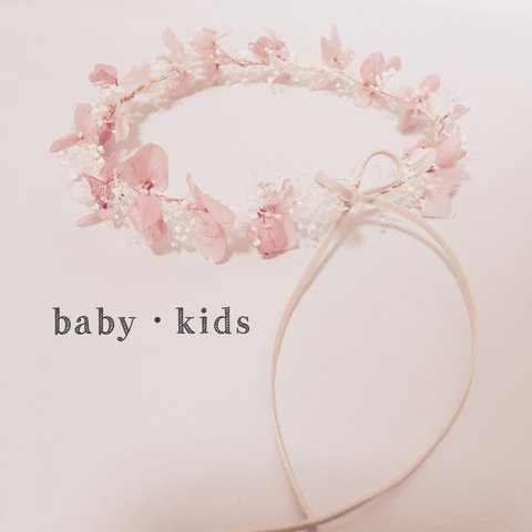 再×3販♡【送料無料】記念日に♡baby・Kids花冠 -ローズホワイト-