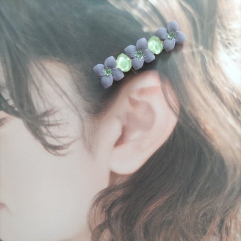 【送料無料】紫陽花 立体  ミニヘアクリップ