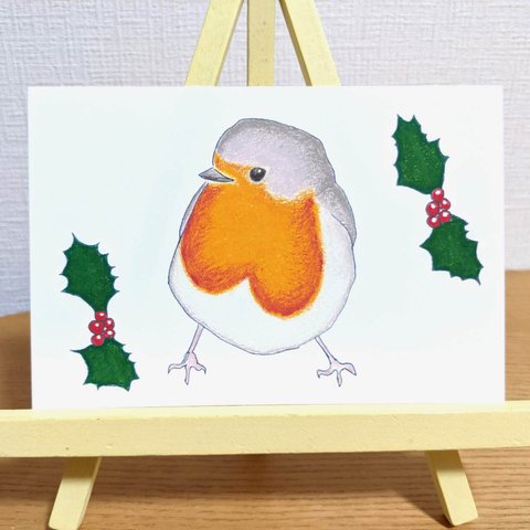 ロビン(西洋こまどり)No.3 3枚組鳥クリスマスカード ポストカード 残2枚