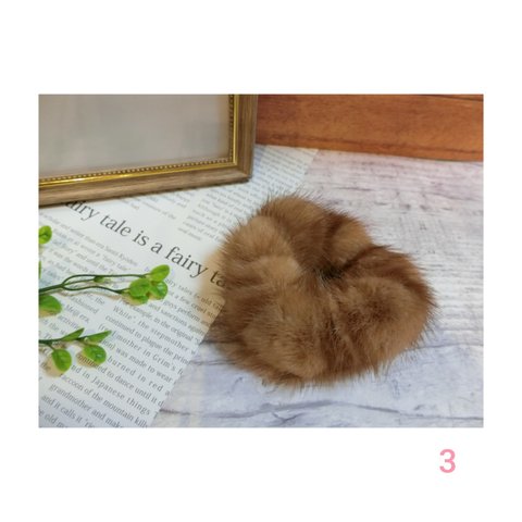 【mink】リアルファー シュシュ ヘアアクセサリー ＊a-smile fur＊