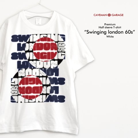 ロンドン1960sなデザインTシャツ  ※プレミアム仕様※【ホワイト】プレミアムなちょい厚手半袖クルーネックTシャツ