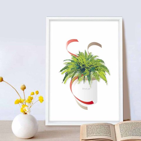 シンプル 　植物　かわいい  ポスター　A4    アート　アートポスター　seiはオリジナル専門スタジオ　807