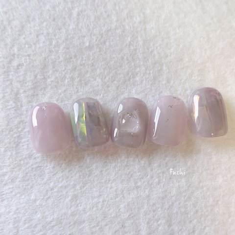 purple grey nail * ネイルチップ ニュアンス オーロラネイル パープル 奥行きネイル 