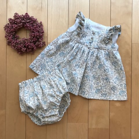 ~LIBERTY PRINT ~Baby girl frills dress and Bloomer 