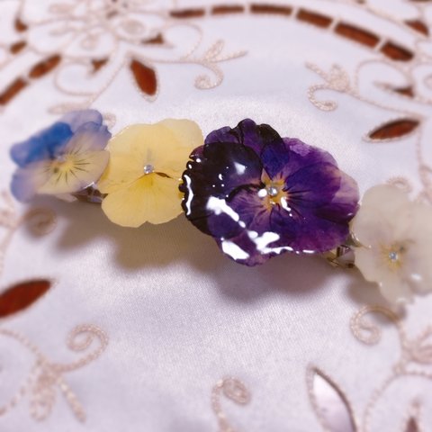 押し花バレッタ