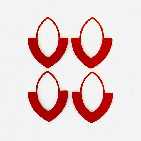 Red Designed Oval Pendant Tops