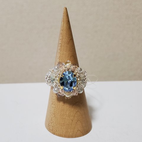 スワロフスキー・Ltサファイヤ・メタル・Ring