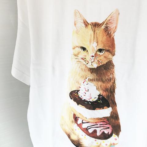 ◎3種類◎ 茶トラ猫さんのビッグシルエットTシャツ