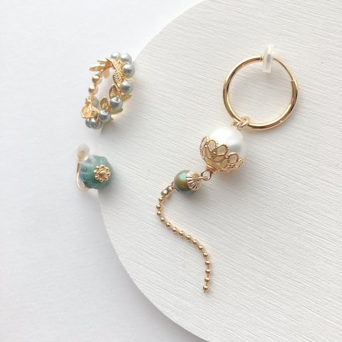 EAR CUFF＆EARRING:「Matsuba」松葉 Vine