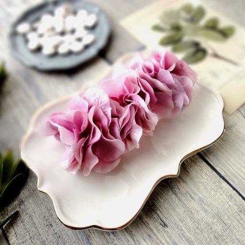 バレッタ  ■  濃密に花開く　紫陽花  ■  #50 ライラックピンク