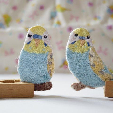  ☆R様専用ページ☆オーダーセキセイインコ刺繍ブローチ 