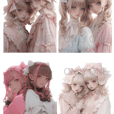 TWINS LOLITA GIRL　シールセット 4枚入り　シールシート ポストカードサイズ