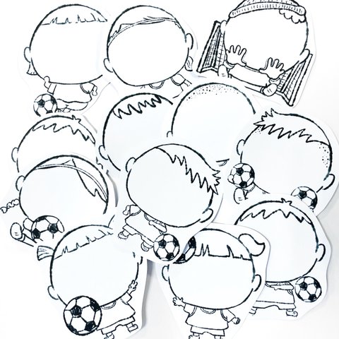 きみとぼく サッカー 色紙シール 寄せ書き お名前シール 塗り絵シール