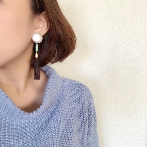 パール×タッセルearring