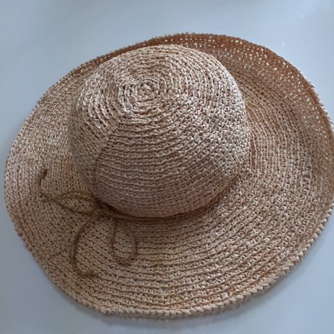 6☆ハマナカエコアンダリアのシンプルなすじ編み帽子