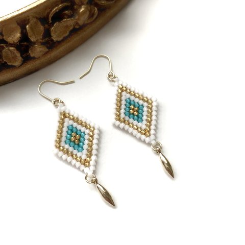 再販♡38【人気no.3】♢beads earrings♢（Turquoise）