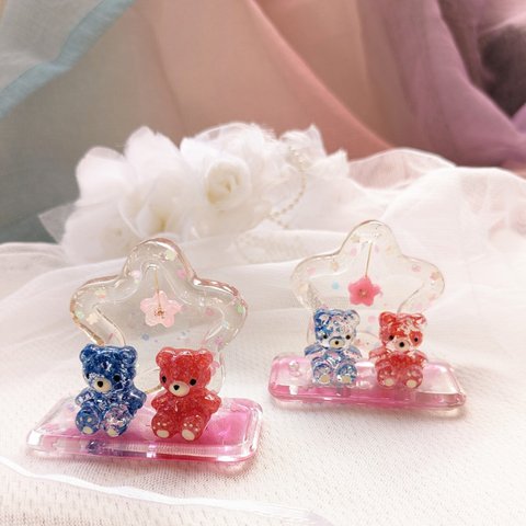  可愛い くまちゃん オブジェ 春 桜 雛人形 お花見 さくら クマ 置物 ミニ ギフト プレゼント お祝い 