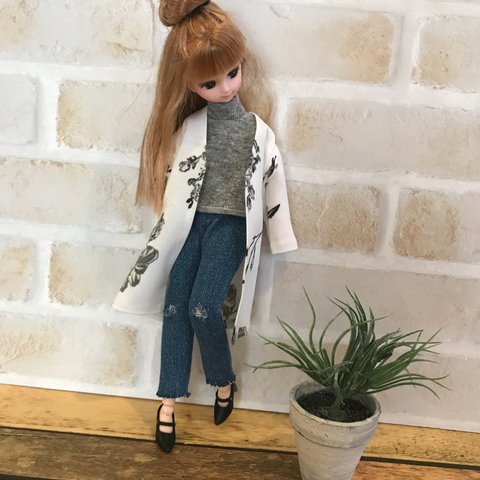 リカちゃん服 ダメージデニム カットオフ