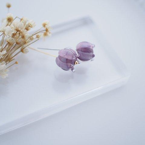 【4pcs.】 紫 スズラン チューリップ フラワーパーツ ／F487