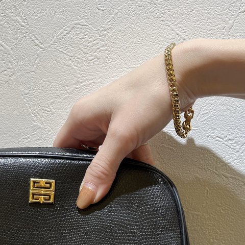 0794 VINTAGE GIVENCHY チェーンデザインブレスレットヴィンテージ　　アンティーク  クラシカル　フラワー　ナチュラル　カジュアルブライダルジュエリ ギフト　結婚式　誕生日ジバンシ