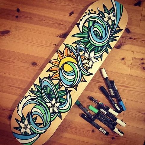 Skate Board Paint(Typo ALOHA)