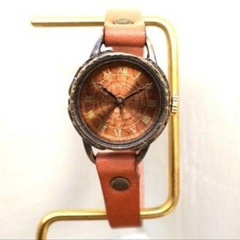 クラック ワールド ローマ 　ＳＳサイズ　真鍮　ピンク　手作り腕時計