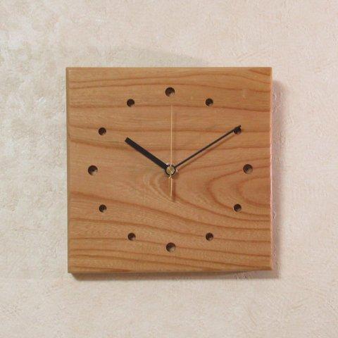 天然木【欅（けやき）】木製時計47（掛け時計）