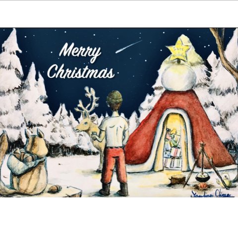 ポストカード『セント・ニコラスのクリスマスキャンプ』クリスマスメッセージカードに☆2枚セット