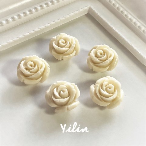 シェルフラワー(Y００6)☆薔薇•大☆8個セット☆15mm