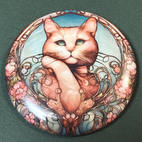 【新品】かわいい＆エレガントなネコちゃん 猫アートグッズ 缶バッジ03