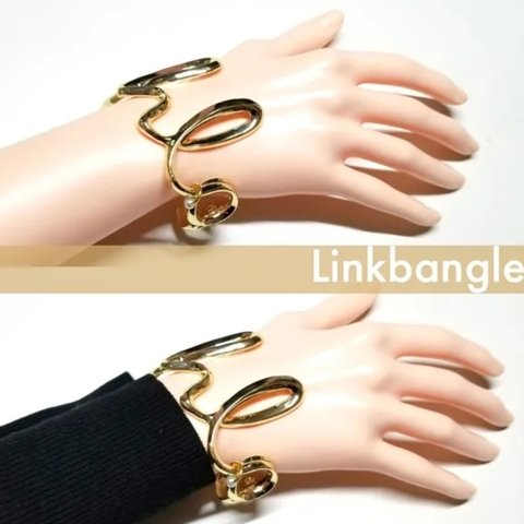 バングル パールリンクバングル Linkbangle ゴールド 大ぶり パール ブレスレット 夏 プレゼント 09784.2